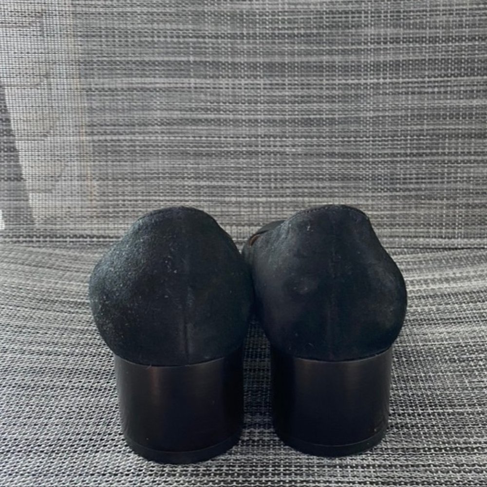 Aquatalia Pasha Suede Block Heel Pumps Black 6M - Picture 5 of 8